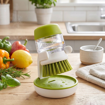 SoapFlow - Spazzola Anti-Spreco con Dispenser Integrato