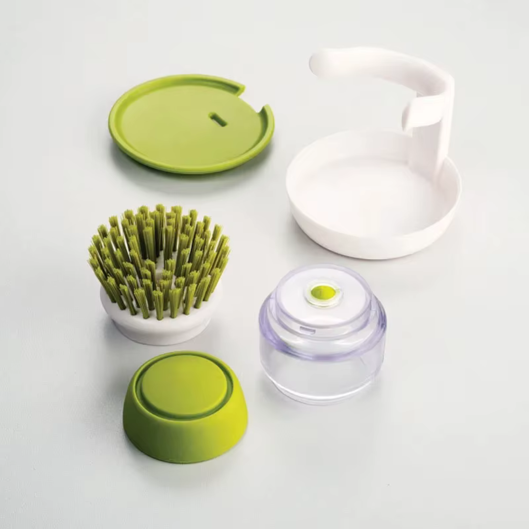 SoapFlow - Spazzola Anti-Spreco con Dispenser Integrato