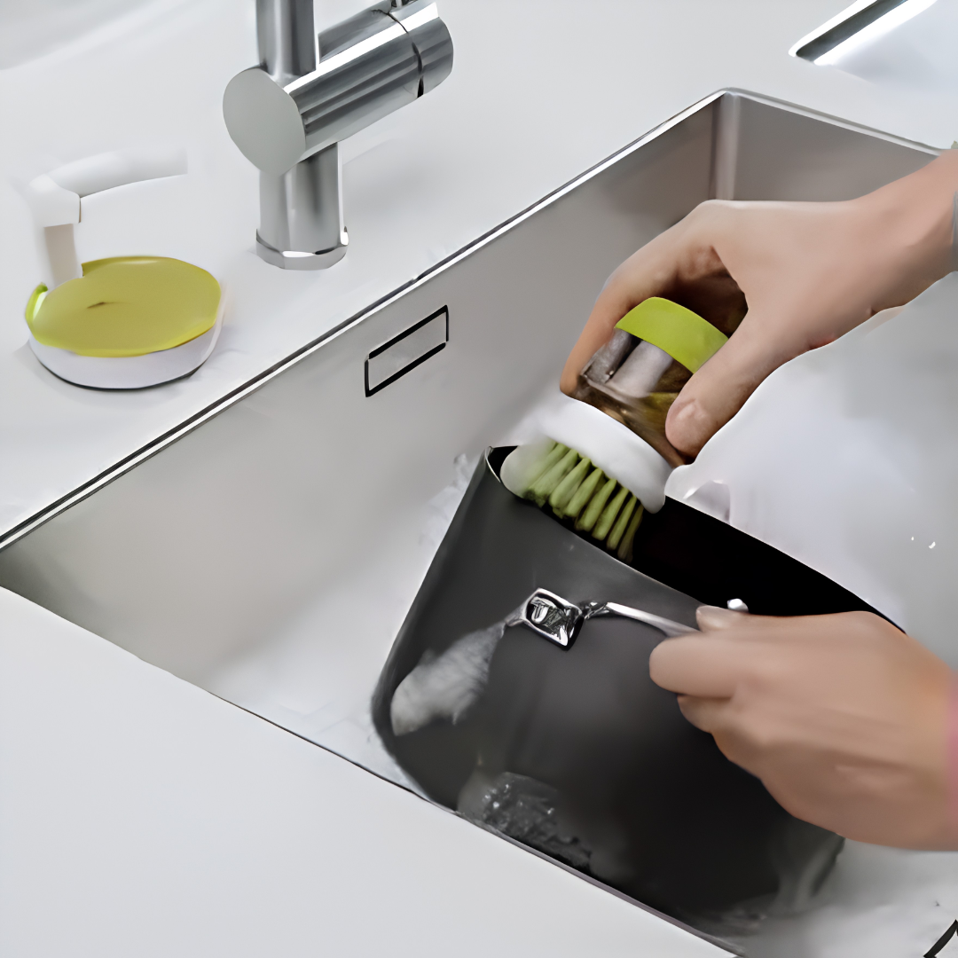 SoapFlow - Spazzola Anti-Spreco con Dispenser Integrato